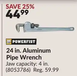 Princess Auto 24 in. Aluminum Pipe Wrench offer