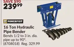 Princess Auto 16 Ton Hydraulic Pipe Bender offer