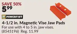 Princess Auto 4-1/2 in. Magnetic Vise Jaw Pads offer