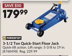 Princess Auto 3-1/2 Ton Quick-Start Floor Jack offer