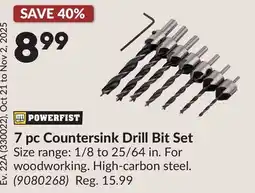 Princess Auto 7 pc Countersink Drill Bit Set offer