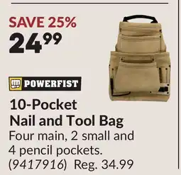 Princess Auto 10-Pocket Nail and Tool Bag offer