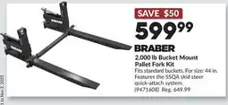 Princess Auto 2,000 lb Bucket Mount Pallet Fork Kit offer