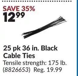 Princess Auto 25 pk 36 in. Black Cable Ties offer