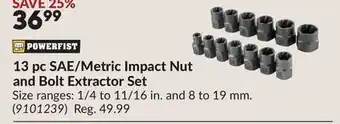 Princess Auto 13 pc SAE/Metric Impact Nut and Bolt Extractor Set offer