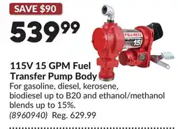 Princess Auto 115V 15 GPM Fuel Transfer Pump Body offer