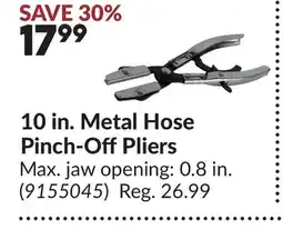 Princess Auto 10 in. Metal Hose Pinch-OffPliers offer