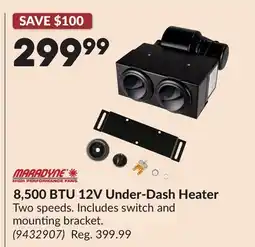 Princess Auto 8,500 BTU 12V Under-Dash Heater offer
