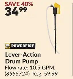 Princess Auto Lever-Action Drum Pump offer