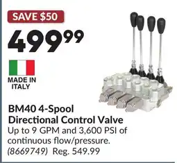 Princess Auto BM40 4-Spool Directional Control Valve offer