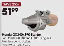 Princess Auto Honda GX340/390 Starter offer