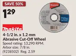 Princess Auto 4-1/2 in. x 1.2 mm Abrasive Cut-OffWheel offer