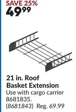 Princess Auto 21 in. Roof Basket Extension offer