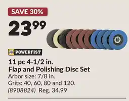 Princess Auto 11 pc 4-1/2 in. Flap and Polishing Disc Set offer
