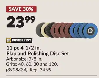 Princess Auto 11 pc 4-1/2 in. Flap and Polishing Disc Set offer