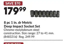 Princess Auto 8 pc 1 in. dr Metric Deep Impact Socket Set offer