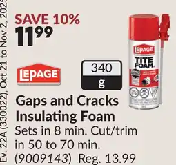 Princess Auto Gaps and Cracks Insulating Foam offer