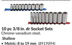 Princess Auto 10 pc 3/8 in. dr Socket Sets offer