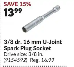 Princess Auto 3/8 dr. 16 mm U-Joint Spark Plug Socket offer