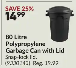 Princess Auto 80 Litre Polypropylene Garbage Can with Lid offer