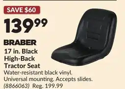 Princess Auto 17 in. Black High-Back Tractor Seat offer