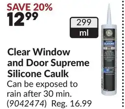Princess Auto Clear Window and Door Supreme Silicone Caulk offer