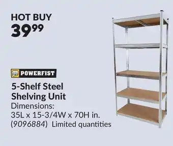 Princess Auto 5-Shelf Steel Shelving Unit offer