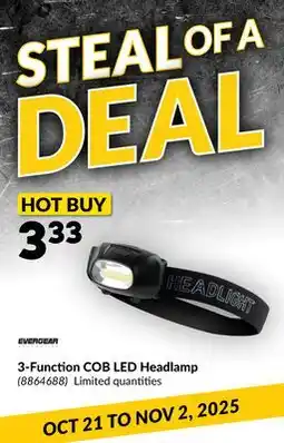 Princess Auto 3-Function COB LED Headlamp offer