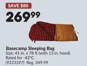 Princess Auto Basecamp Sleeping Bag offer