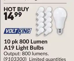 Princess Auto 10 pk 800 Lumen A19 Light Bulbs offer