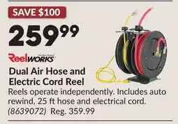 Princess Auto Dual Air Hose and Electric Cord Reel offer