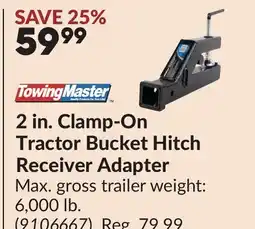Princess Auto 2 in. Clamp-On Tractor Bucket Hitch Receiver Adapter offer