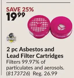 Princess Auto 2 pc Asbestos and Lead Filter Cartridges offer