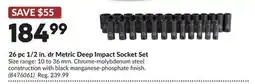 Princess Auto 26 pc 1/2 in. dr Metric Deep Impact Socket Set offer