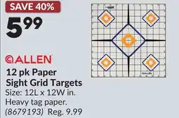 Princess Auto 12 pk Paper Sight Grid Targets offer