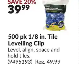 Princess Auto 500 pk 1/8 in. Tile Levelling Clip offer