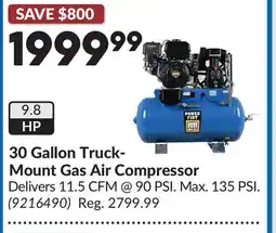 Princess Auto 30 Gallon Truck- Mount Gas Air Compressor offer