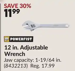 Princess Auto 12 in. Adjustable Wrench offer