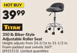 Princess Auto 350 lb Biker-Style Adjustable Roller Seat offer
