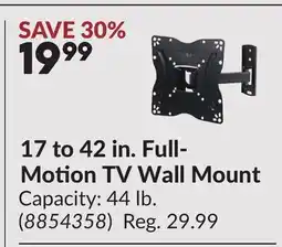 Princess Auto 17 to 42 in. Full- Motion TV Wall Mount offer