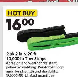 Princess Auto 2 pk 2 in. x 20 10,000 lb Tow Straps offer