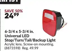 Princess Auto 6-3/4 x 5-3/4 in. Universal LED Stop/Turn/Tail/Backup Light offer