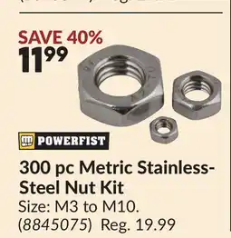 Princess Auto 300 pc Metric Stainless- Steel Nut Kit offer