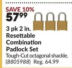 Princess Auto 3 pk 2 in. Resettable Combination Padlock Set offer