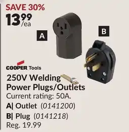 Princess Auto 250V Welding Power Plugs/Outlets offer