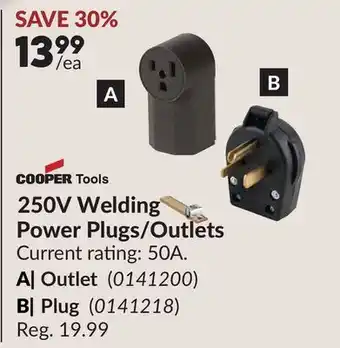 Princess Auto 250V Welding Power Plugs/Outlets offer