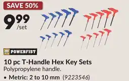 Princess Auto 10 pc T-Handle Hex Key Sets Metric: 2 to 10 mm offer