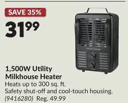 Princess Auto 1,500W Utility Milkhouse Heater offer