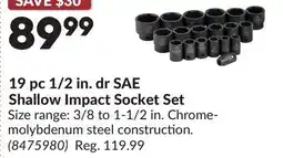 Princess Auto 19 pc 1/2 in. dr SAE Shallow Impact Socket Set offer
