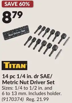 Princess Auto 14 pc 1/4 in. dr SAE/ Metric Nut Driver Set offer